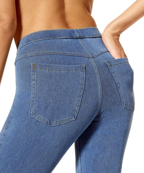 Womens Classic Denim Capri Legging with Pockets